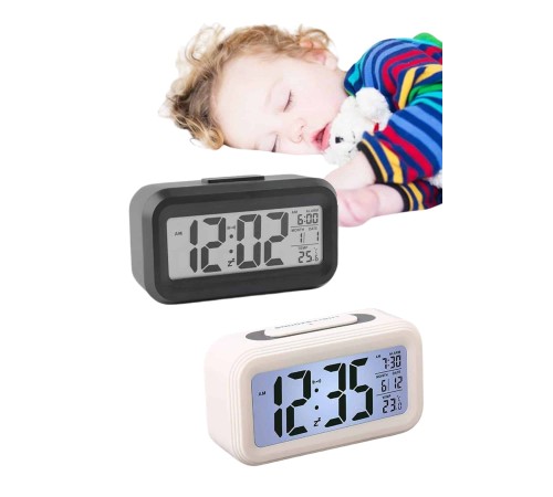 Gece Dijital Masa Saati Dijital Alarmlı Led Ekran Pilli Çalar Saat