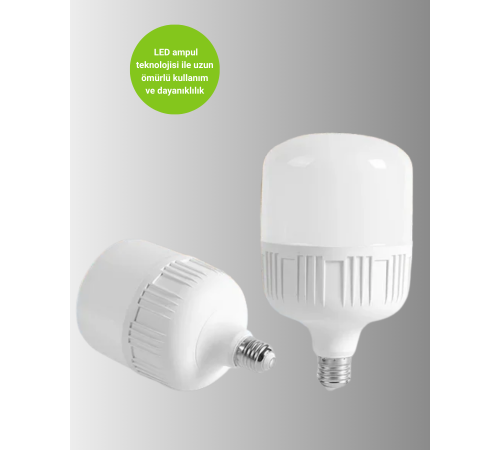 Elektrik Kesintileri İçin Şarjlı LED Ampul 30W E27 Beyaz Işık