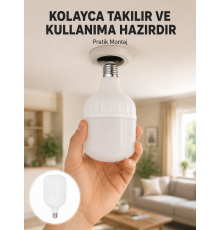 Acil Durumlara Uygun Şarjlı Torch LED Ampul 30 Watt Yeni Nesil