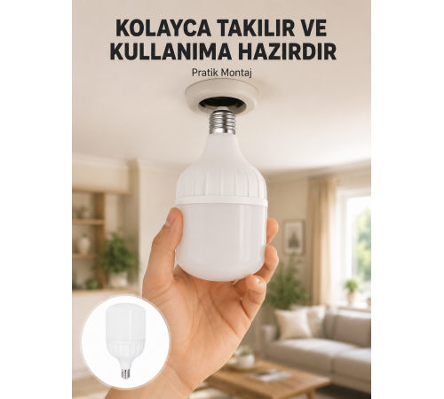 Acil Durumlara Uygun Şarjlı Torch LED Ampul 30 Watt Yeni Nesil