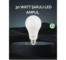 Şarjlı LED Ampul 30 Watt Soğuk Beyaz
