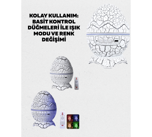 Uzaktan Kumandalı, USB Girişli, Döner Projektör Lamba