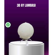 Şarjlı 3D Baskılı 16 Renk Ay Lambası Stand