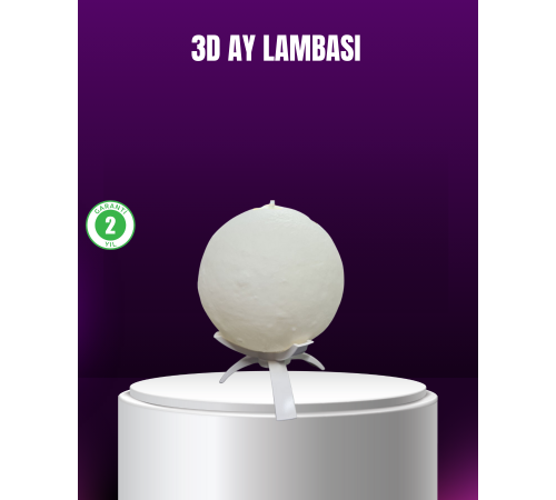 Şarjlı 3D Baskılı 16 Renk Ay Lambası Stand