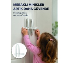 4 Adet Dolap Emniyet Kilidi Çocuk Güvenliği İçin Güçlü ve Dayanıklı Set Yeni Nesil