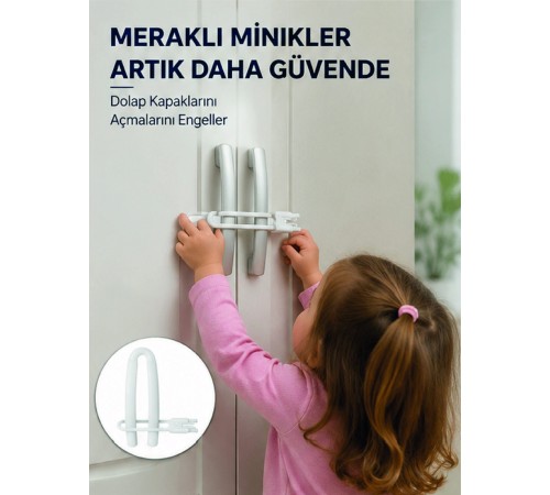 4 Adet Dolap Emniyet Kilidi Çocuk Güvenliği İçin Güçlü ve Dayanıklı Set Yeni Nesil