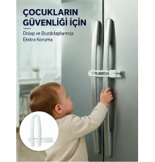 4 Adet Dolap Kapak Kilidi Ev İçi Güvenlik İçin Pratik Koruma Seti Yeni Nesil