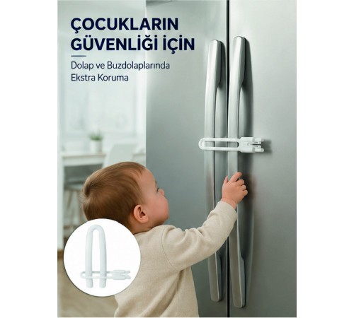 4 Adet Dolap Kapak Kilidi Ev İçi Güvenlik İçin Pratik Koruma Seti Yeni Nesil