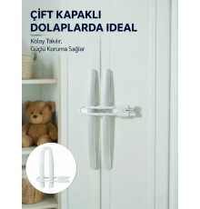 4 Adet Çocuk Güvenlik Dolap Kilidi Dayanıklı ve Uzun Ömürlü Tasarım Yeni Nesil