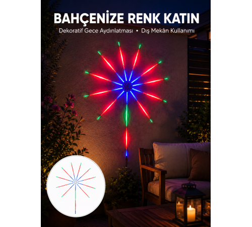 Modüler RGB LED Duvar Işığı Havai Fişek Efektli Uzaktan Kumandalı Yeni Nesil