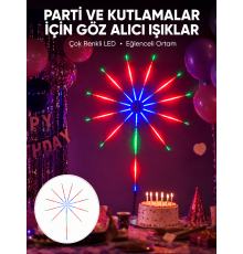 RGB LED Duvar Dekoru Sökülebilir Kollu Havai Fişek Işık Sistemi Yeni Nesil
