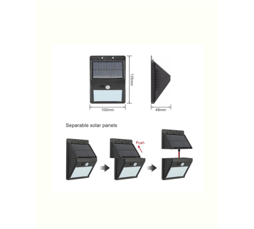 Hareket Sensörlü Solar Lamba | 120° Algılama Açısı, 3-4 Metre Mesafe, Suya Dayanıklı LED
