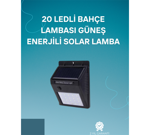 Hareket Sensörlü Solar Lamba | 120° Algılama Açısı, 3-4 Metre Mesafe, Suya Dayanıklı LED
