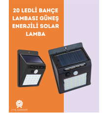 Kablosuz Solar LED Lamba | Bahçe, Veranda, Merdiven Işığı, Otomatik Aç-Kapa Sensörlü