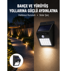 Kablosuz Solar LED Lamba | Bahçe, Veranda, Merdiven Işığı, Otomatik Aç-Kapa Sensörlü Yeni Nesil
