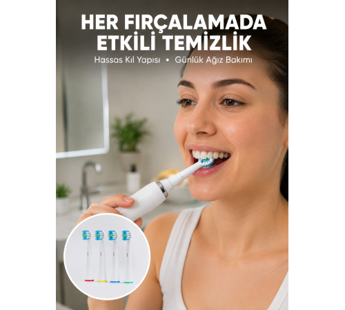 Günlük Ağız Bakımı İçin Nazik ve Etkili Yedek Başlık Seti Yeni Nesil