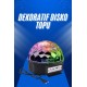 Küre Disko Topu Müzik Çalar Renkli Lazer Işıklı Bluetooth Disko Parti Işığı Kumandalı