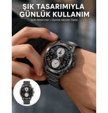 Akıllı Saat Çelik Kordon Çağrı Cevaplama Amoled Ekran Titreşimli Uyku ve Sağlık Takibi Yeni Nesil