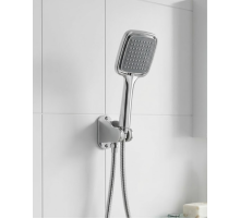 Siyah Duş Seti El Duşu Başlığı Spiral Hortum ve Duvar Askısı Banyo Duş Seti