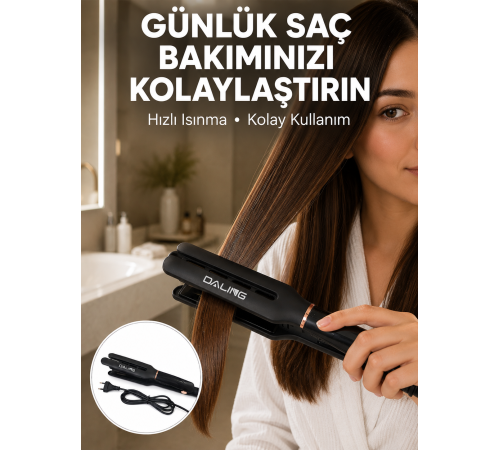 Saç Düzleştirici 30 Saniyede Isınma Hafif ve Portatif Tasarım Yeni Nesil