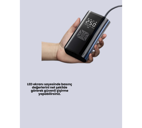 12V Uyumlu Çok İşlevli Akıllı Araç Lastik Pompası