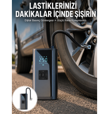 12V Uyumlu Çok İşlevli Akıllı Araç Lastik Pompası Yeni Nesil