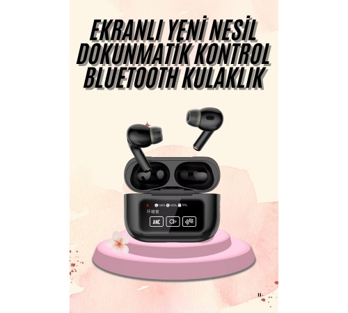 Kulak İçi Bluetooth Kulaklık Ekranlı Müzik Dinleme Çağrı Cevaplama Siyah