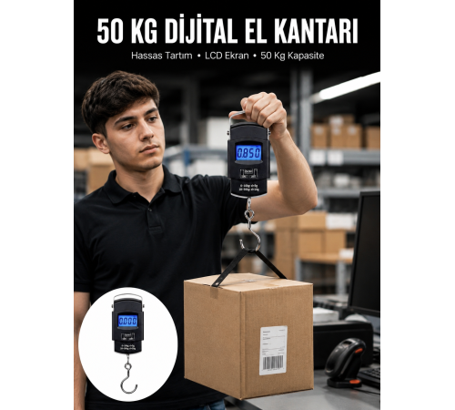 50 Kg Dijital El Terazisi Cep Tartısı El Kantarı Terazi Yeni Nesil