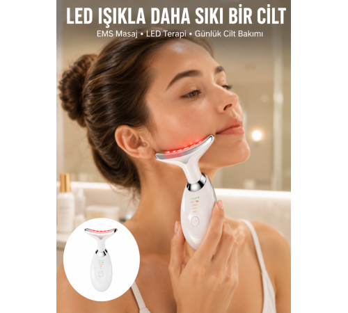 Yüz ve Boyun İçin LED Işık Terapili Bakım Cihazı Yeni Nesil