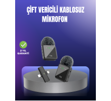 Vlog Podcast ve Röportajlar İçin Kablosuz Çift Yaka Mikrofon