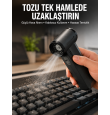 Yüksek Hızlı Kablosuz El Tipi Hava Üfleme Temizlik Cihazı Yeni Nesil