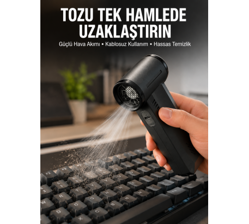 Yüksek Hızlı Kablosuz El Tipi Hava Üfleme Temizlik Cihazı Yeni Nesil