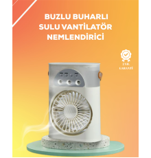 Mini Klima Fan | USB'li, 7 Renk Gece Işığı, 3'ü 1 Arada Fonksiyon