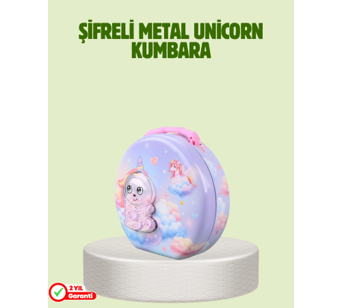 Şifreli Çocuk Para Kasası Metal Gövdeli Güvenli Kutu
