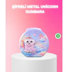 Şifreli Çocuk Para Kasası Metal Gövdeli Güvenli Kutu