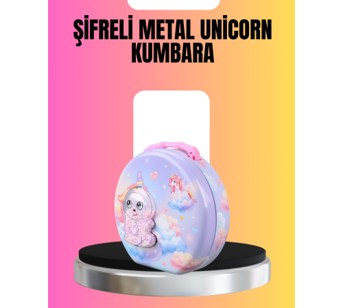 Şifreli Çocuk Para Kasası Metal Gövdeli Güvenli Kutu