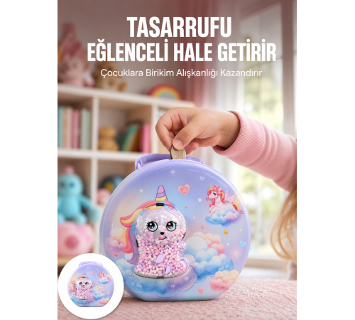 Eğitici Şifreli Çocuk Para Kasası Dayanıklı Metal