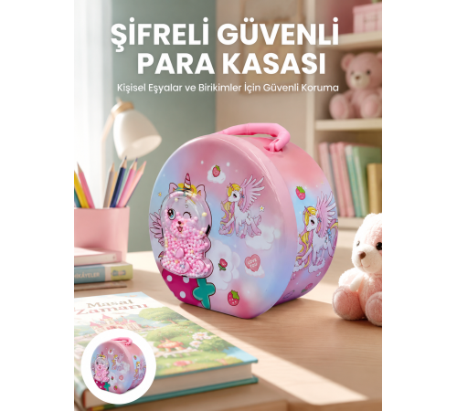 Çocuk Para Kasası Anahtarlı Güvenli Tasarruf Kutusu