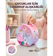 Mini Çocuk Para Kasası Güvenli Kilitli Birikim Kutusu