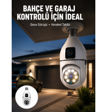 2’si 1 Arada Güvenlik Kamerası ve Sel Işığı – Kablosuz Akıllı Kamera Yeni Nesil