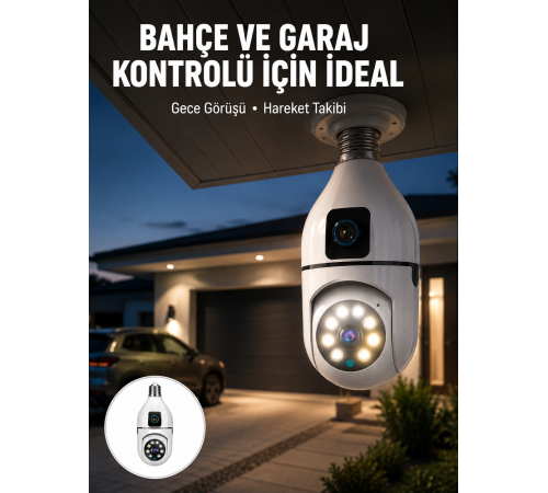 2’si 1 Arada Güvenlik Kamerası ve Sel Işığı – Kablosuz Akıllı Kamera Yeni Nesil