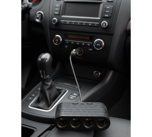 Araçlar İçin 4’lü Çakmak Çoklayıcı Type C USB ve Koruma Sistemli
