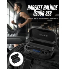 Rgb Işıklı Çift Mikrofonlu Siyah Profesyonel Kulaklığı Kablosuz Kulakiçi Yeni Nesil