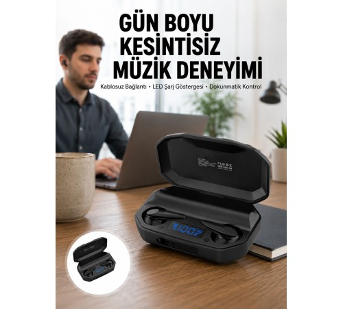 Kulaklık Bluetooth 5.2 Kablosuz Kulakiçi Rgb Işıklı Çift Mikrofonlu Yeni Nesil