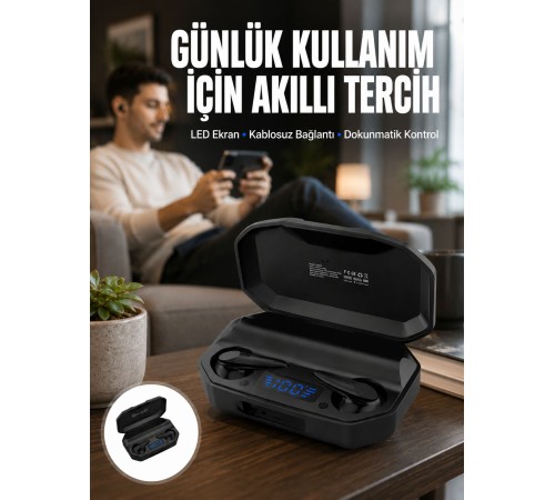 Kulak İçi Bluetooth Kulaklık Rgb Işıklı Çift Mikrofonlu iOS/Android Uyumlu BT 5.2 Yeni Nesil