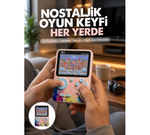 Game Box Mini 500 Adet Retro Oyun Taşınabilir Oyun Konsolu Yeni Nesil