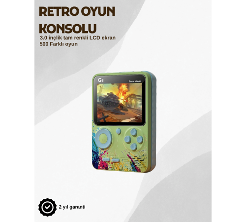 G5 Game Box Retro Mini Oyun Konsolu – 500 Dahili Oyun