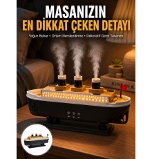 7 Renk Ortam Işıklı Dekoratif Gemi Tasarım Hava Nemlendirici Difüzör Yeni Nesil