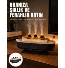 Ultra Sessiz Titanik Gemi LED Işıklı Aroma Difüzörü Oda Nemlendirici Yeni Nesil