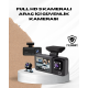 Wi-Fi Bağlantılı Full HD Araç Kamera Seti 3 Kameralı Park Koruma ve Döngü Kayıt